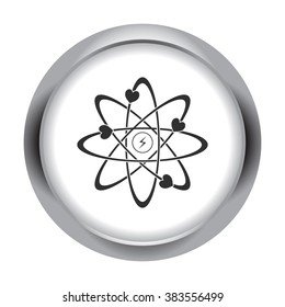 Nuclear energy abstract symbol simple icon  on round background