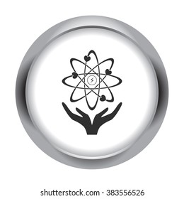 Nuclear energy abstract symbol simple icon  on round background