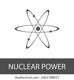 Nuclear energy atom model. Vector illustration