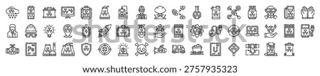 Nuclear Energy Atomic Science Technology Icon Collection