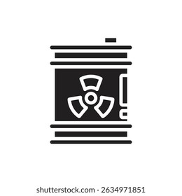 Nuclear Energy Barrel Filled Icon Vector Illustration