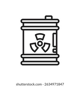 Nuclear Energy Barrel Outline Icon Vector Illustration