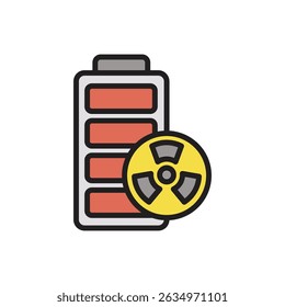 Nuclear Energy Battery Icon Vector Illustration