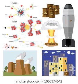 Nuclear energy concept design. Vector illustration.