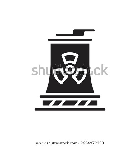 Nuclear Energy Cooling Tower Filled Icon Vector Illustration