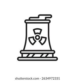 Nuclear Energy Cooling Tower Outline Icon Vector Illustration