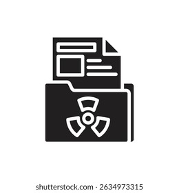 Nuclear Energy File Filled Icon Vector Illustration