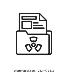 Nuclear Energy File Outline Icon Vector Illustration