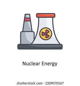 Nuclear Energy Filled OutlineVector Icon Design illustration on White background. EPS 10 File

