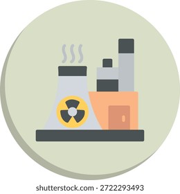 Icono de estilo de círculo plano de energía nuclear