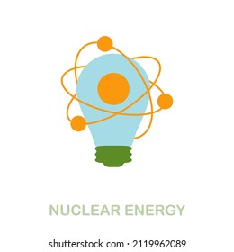 Nuclear Energy flat icon. Colored element sign from clean energy collection. Flat Nuclear Energy icon sign for web design, infographics and more.