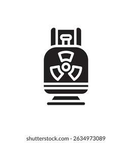 Nuclear Energy Gas Cylinder Filled Icon Vector Illustration
