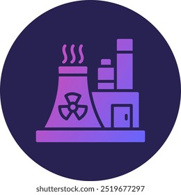 Ícone De Gradiente Do Círculo De Glifo De Energia Nuclear