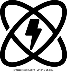 nuclear energy glyph icon illustration vector