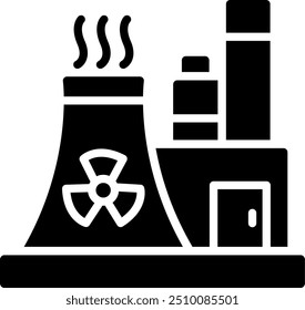 Design de ícone de vetor de glifos de energia nuclear