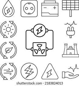 Nuclear, energy icon in a collection with other items