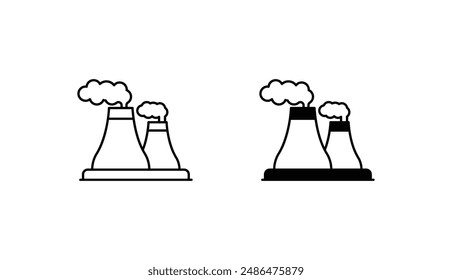 nuclear energy icon design with white background stock illustration