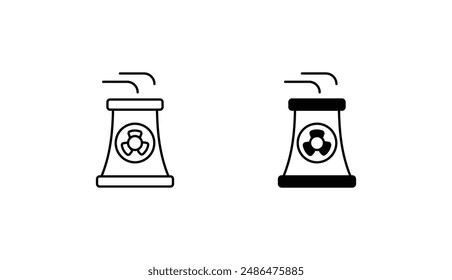 nuclear energy icon design with white background stock illustration