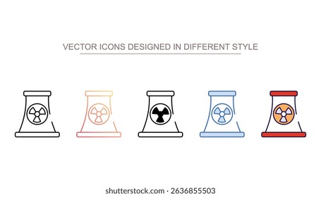 Nuclear Energy icon design with white background stock illustration