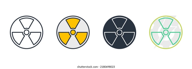 Nuclear Energy Icon Logo Vector Illustration. Radiation Symbol Template For Graphic And Web Design Collection