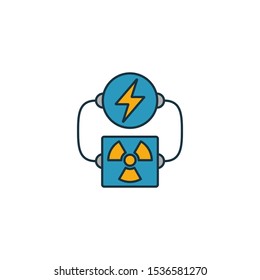Nuclear Energy icon set. Four elements in diferent styles from power and energy icons collection. Creative nuclear energy icons filled, outline, colored and flat symbols.
