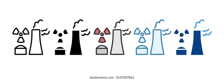Nuclear Energy Icon Set Multiple Style Collection