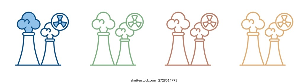 Conjunto de ícones de energia nuclear Coleção de estilos múltiplos