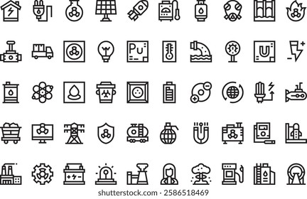 Nuclear energy icons High-Quality Vector Icons Collection with Editable Stroke. Ideal for Professional and Creative Projects.