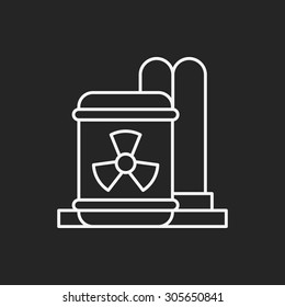 Nuclear energy line icon