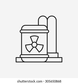 Nuclear energy line icon
