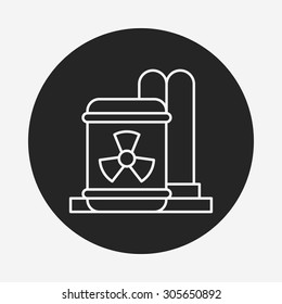 Nuclear energy line icon
