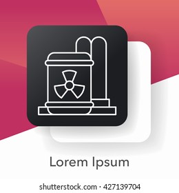 Nuclear energy line icon