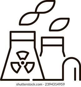 nuclear energy line icon symbol illustration