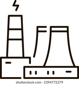 nuclear energy line icon symbol illustration