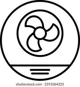 Nuclear Energy Line Vector Icon Design