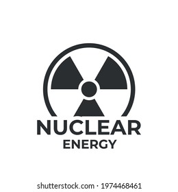 Nuclear Energy Logo. Nuclear Power Icon. Electricity And Power Industry Symbol. Isolated Vector Image