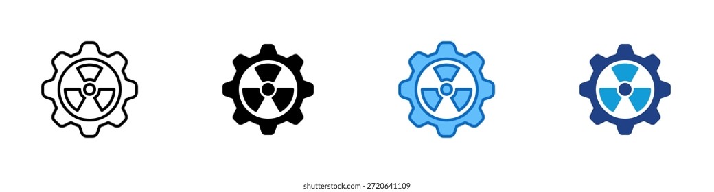 Kernenergie Multiple Style Icon Design Vektor - Strahlungssymbol in einem Getriebe, die Kernenergie, Energie und wissenschaftliche Technologie darstellt