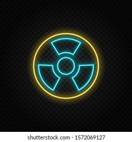 nuclear, energy neon vector icon. Blue and yellow neon vector icon.