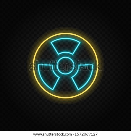 nuclear, energy neon vector icon. Blue and yellow neon vector icon.