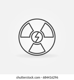 Nuclear energy outline icon - vector radiation concept symbol or design element in thin line style