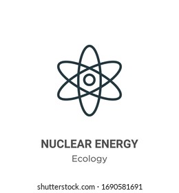 Das Symbol Kernenergie steht für Vektorillustration. Dünne schwarze Kernenergie-Symbol, einfache flache Vektorillustration-Elementgrafik aus dem editierbaren Ökologiekonzept einzeln auf weißem Hintergrund