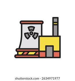 Ilustração do vetor do ícone da usina de energia nuclear