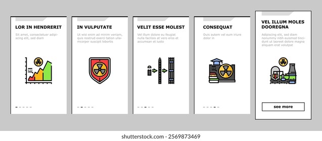 nuclear energy power plant onboarding mobile vector station reactor, station atomic, industry radioactive, tower factory pollution nuclear energy power plant illustrations