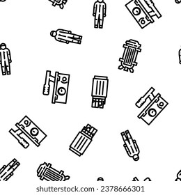 nuclear energy power reactor vector seamless pattern thin line illustration