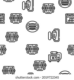 Nuclear Energy Power Vector Seamless Pattern Thin Line Illustration