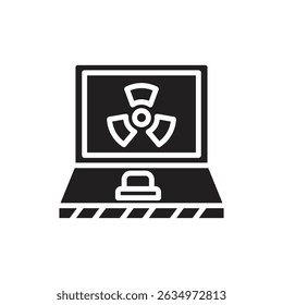 Nuclear Energy Press Button Filled Icon Vector Illustration