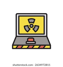 Nuclear Energy Press Button Icon Vector Illustration