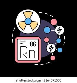 Nuclear Energy Producing Concept Icon For Dark Theme. Power Of Radioactive Elements. Dangerous Technology Abstract Idea Thin Line Illustration. Isolated Outline Drawing. Editable Stroke