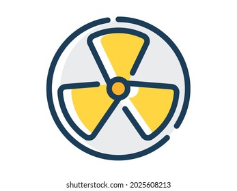 nuclear energy renewable single isolated icon with dash or dashed line style