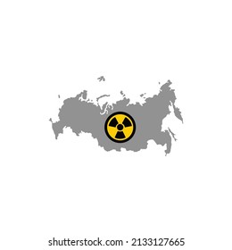 Nuclear energy, Russia atom technology, atom station simple thin line icon vector illustration